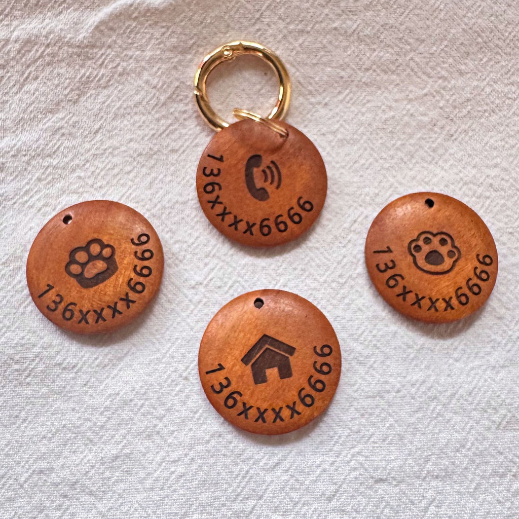 Wooden Pet Name Tag