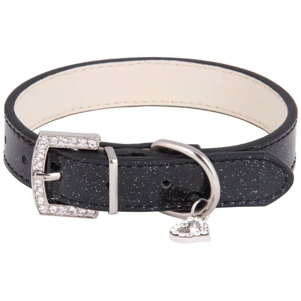 Rhinestone PU Leather Pet Collar